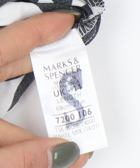 Marks and Spencer Women's Black Floral Slip Dress Size 14