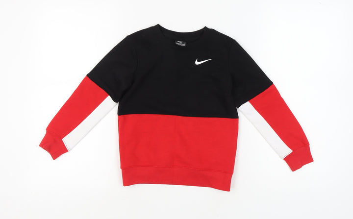 Nike Boys Colourblock Sweatshirt 5-6Y Black Red White Pullover