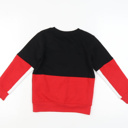 Nike Boys Colourblock Sweatshirt 5-6Y Black Red White Pullover