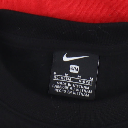 Nike Boys Colourblock Sweatshirt 5-6Y Black Red White Pullover