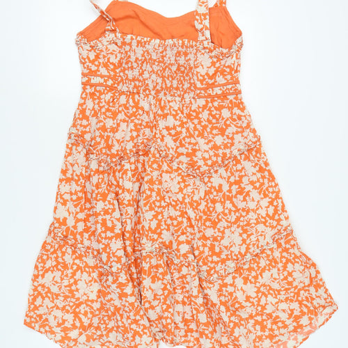 Monsoon Women’s Orange A-Line Floral Midi Dress