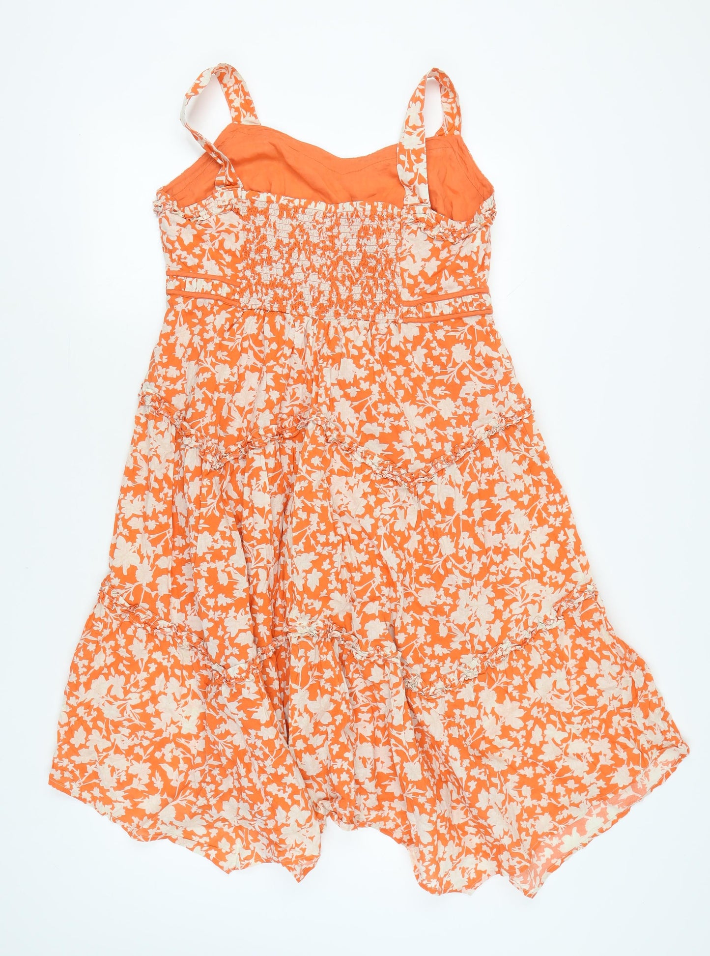 Monsoon Women’s Orange A-Line Floral Midi Dress