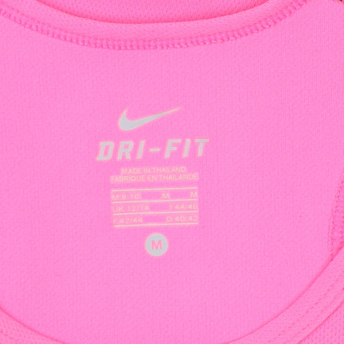 Nike Women's Pink Racerback Tank Top, M Athletic Fit