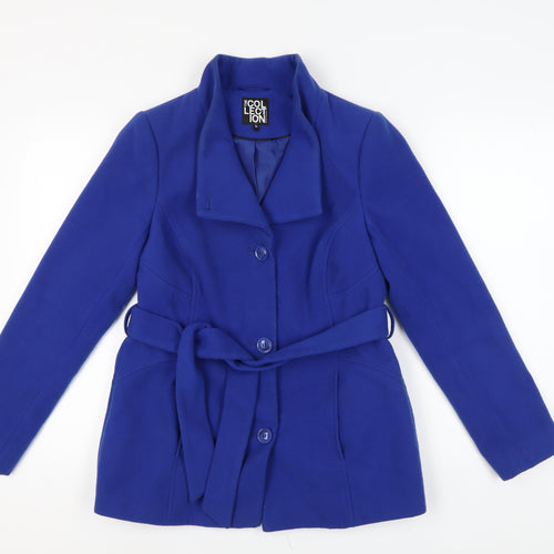 Debenhams Women's Blue Belted Coat Size 10