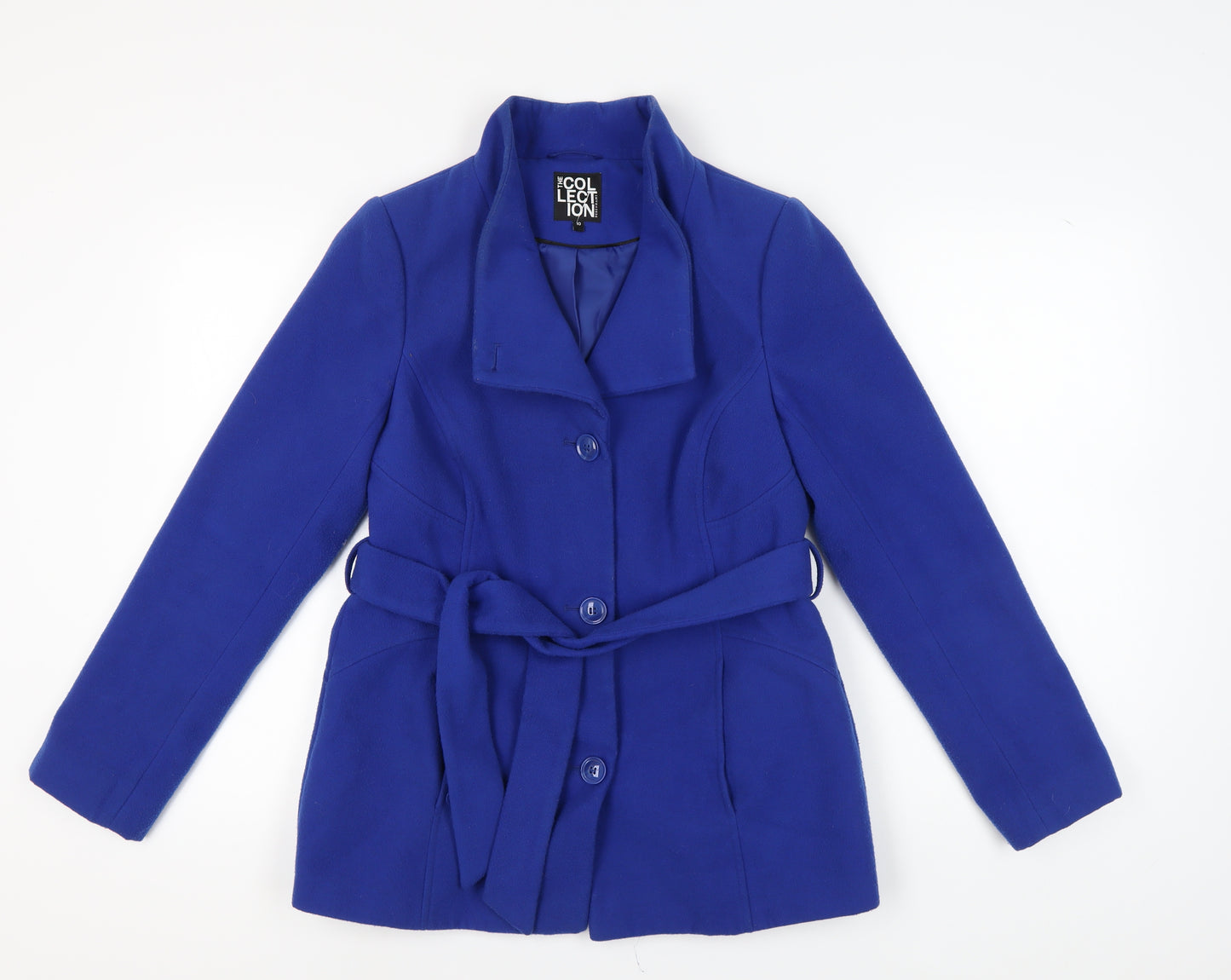 Debenhams Women's Blue Belted Coat Size 10