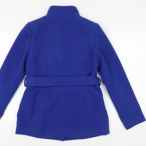 Debenhams Women's Blue Belted Coat Size 10