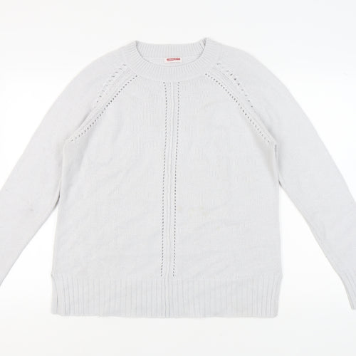 Damart Women's White Crew Neck Thermal Pullover M