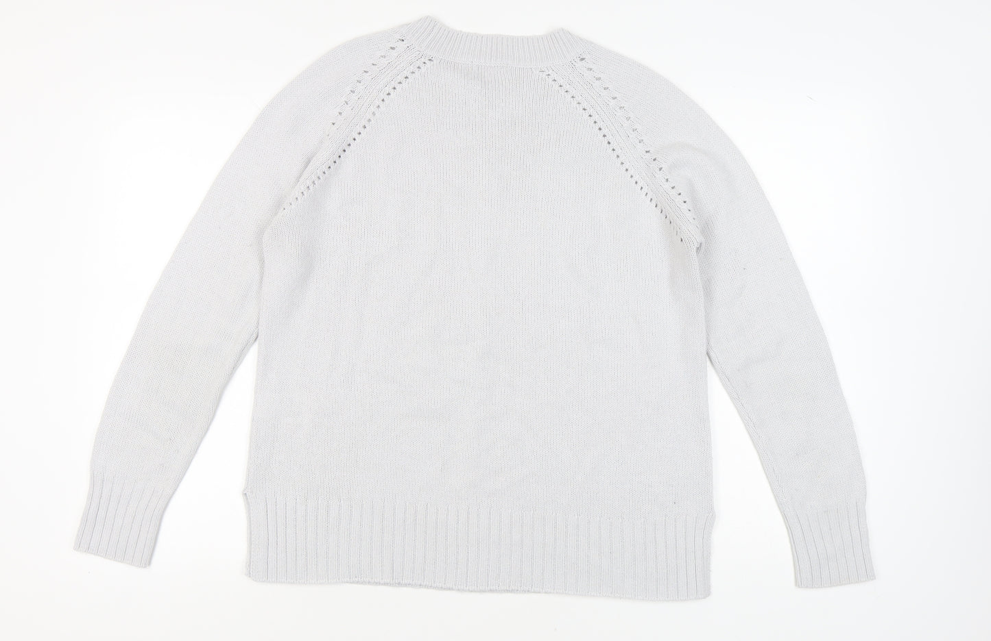 Damart Women's White Crew Neck Thermal Pullover M