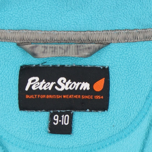 Peter Storm Girls Blue Fleece 1/4 Zip Sweatshirt Size 9-10