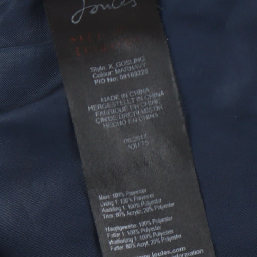 Joules Women's Blue Puffer Jacket Size 8 Casual Zip