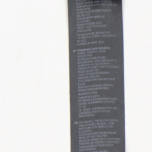 Jasper Conran Blue Women's T-Shirt Size 14 with Zip Accent