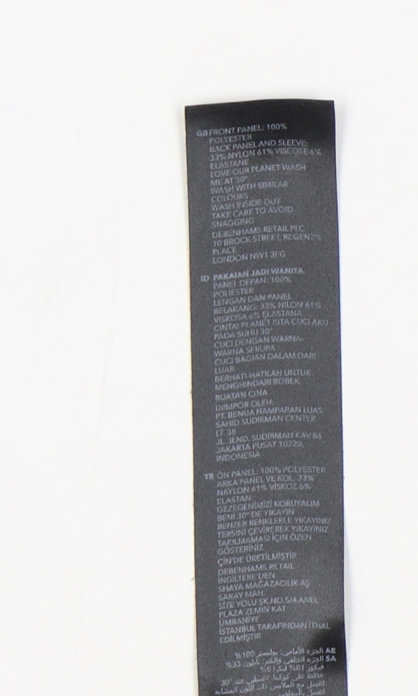 Jasper Conran Blue Women's T-Shirt Size 14 with Zip Accent