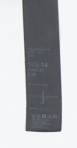 Jasper Conran Blue Women's T-Shirt Size 14 with Zip Accent