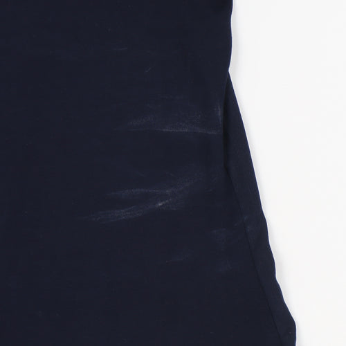 Jasper Conran Blue Women's T-Shirt Size 14 with Zip Accent