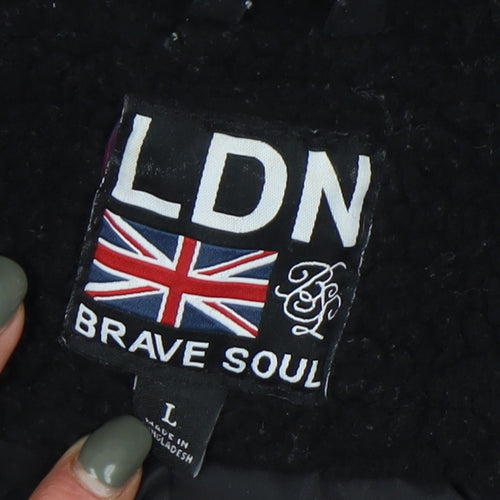 Brave Soul Men's Black Basic Jacket - Size L