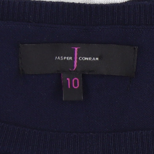 Jasper Conran Women's Blue Striped Pullover Jumper - Size 10