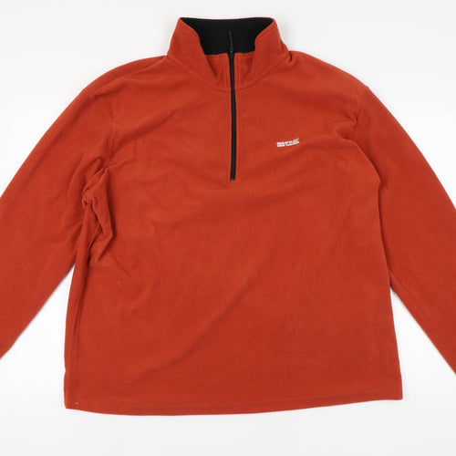 Regatta Mens Orange 2XL Fleece 1/4 Zip Sweatshirt