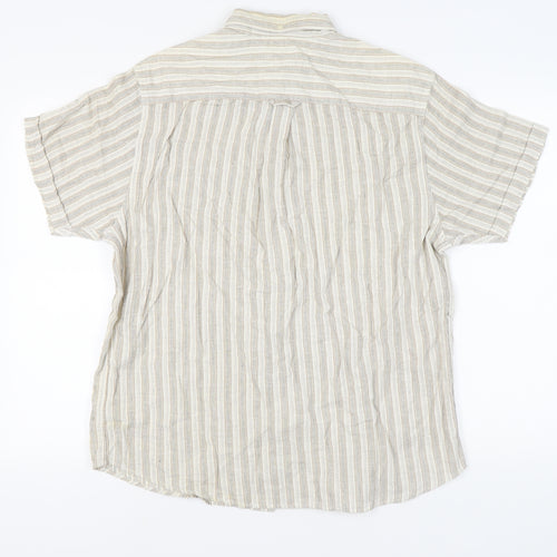 Maine New England Men's Beige Striped Shirt M