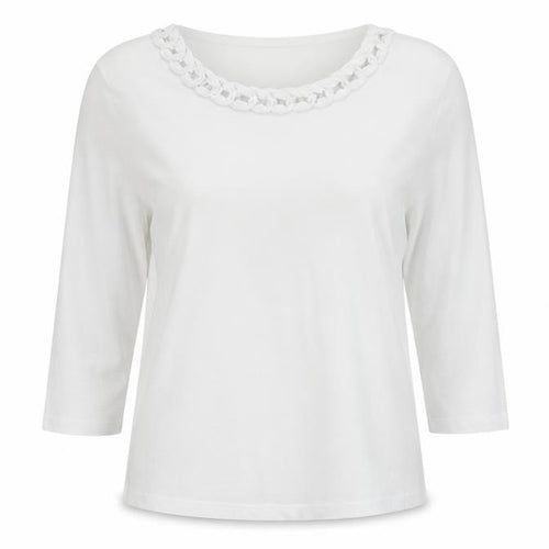Isle Women’s White Cotton Long Sleeve Top - Size S 10-12