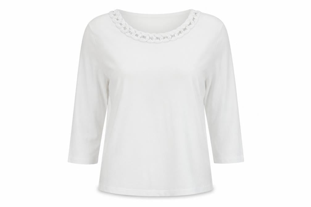 Isle Women’s White Cotton Long Sleeve Top - Size S 10-12