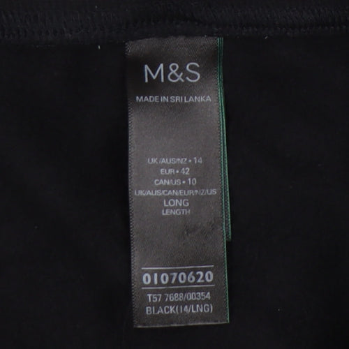 Marks & Spencer Women's Black Wide-Leg Trousers Size 14
