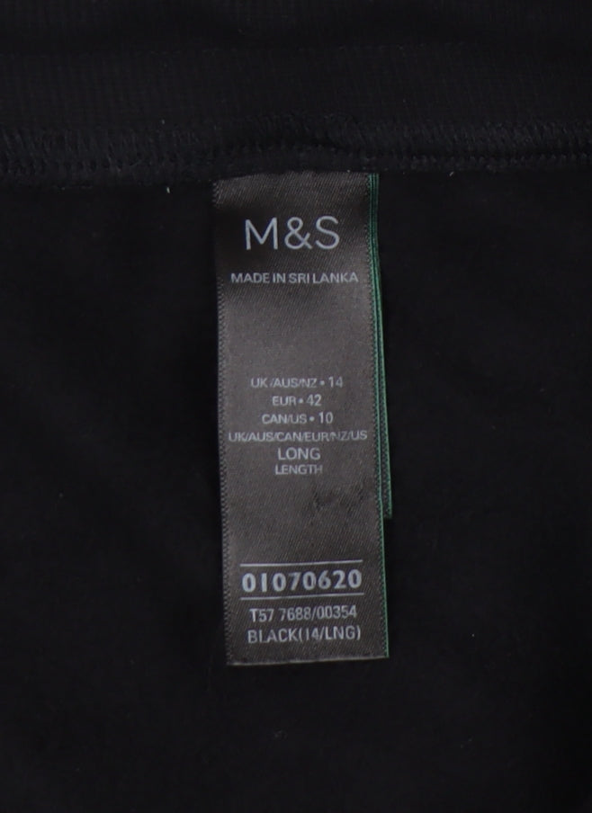 Marks & Spencer Women's Black Wide-Leg Trousers Size 14