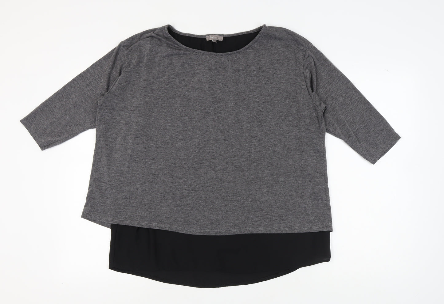 First Avenue Women's Grey Blouse, Size 18, Layered Style