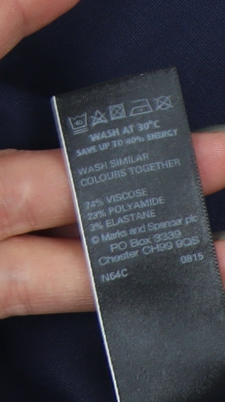 Marks and Spencer Women's Blue A-Line Skirt, Size 14