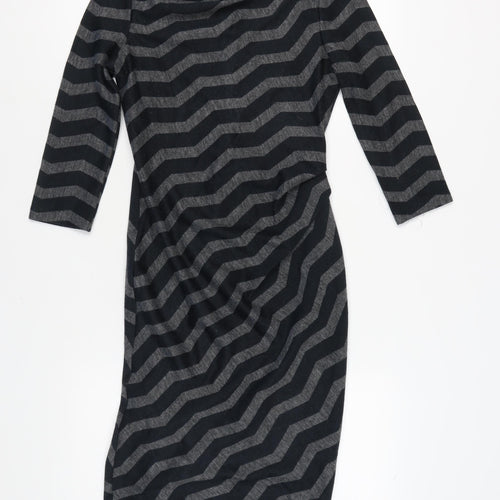 Jasper Conran Women's Black Chevron Sheath Dress Size 10