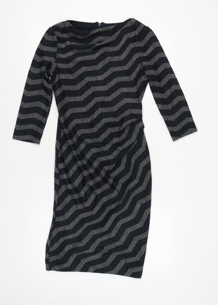 Jasper Conran Women's Black Chevron Sheath Dress Size 10
