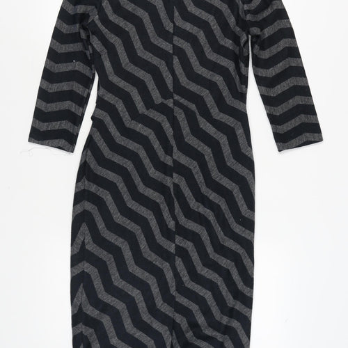 Jasper Conran Women's Black Chevron Sheath Dress Size 10