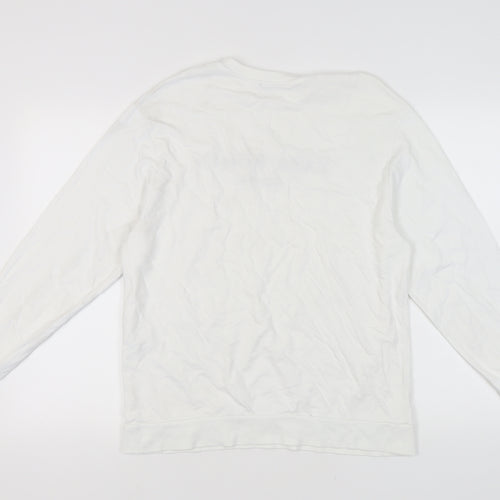 Zara Women's White Sweatshirt - Size 12