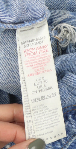 Topshop Women's Blue Denim Mini Skirt, Size 8