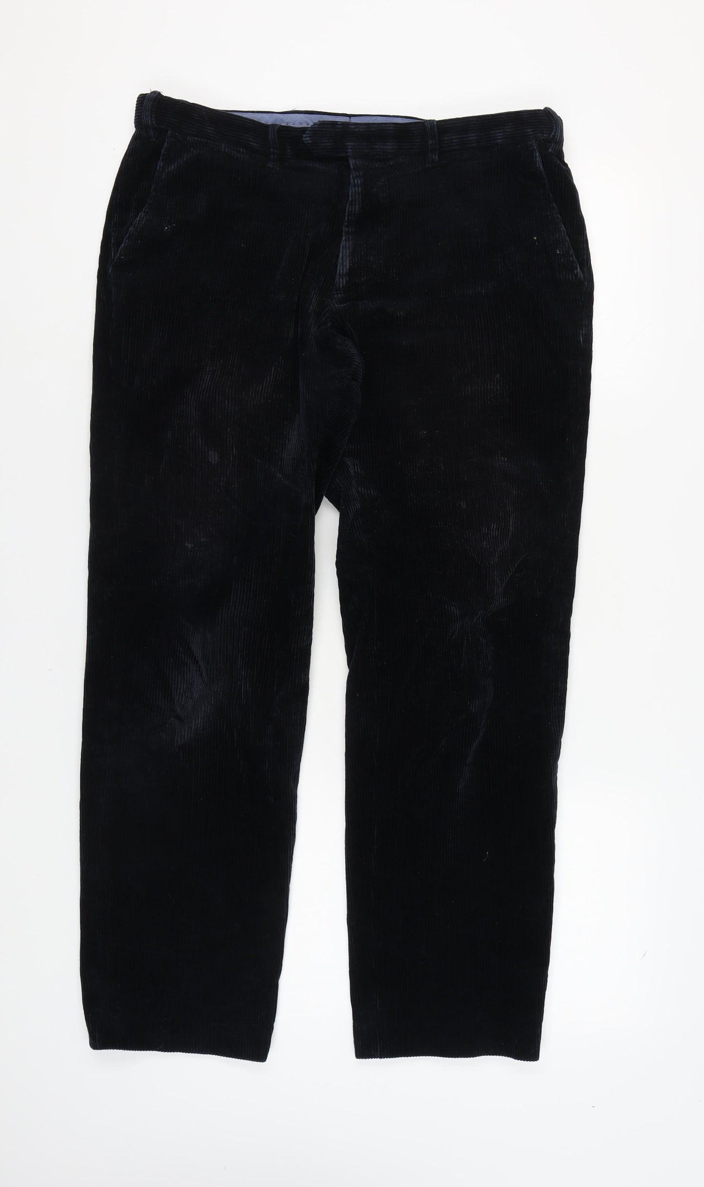 Marks and Spencer Men's Navy Corduroy Trousers, 36W