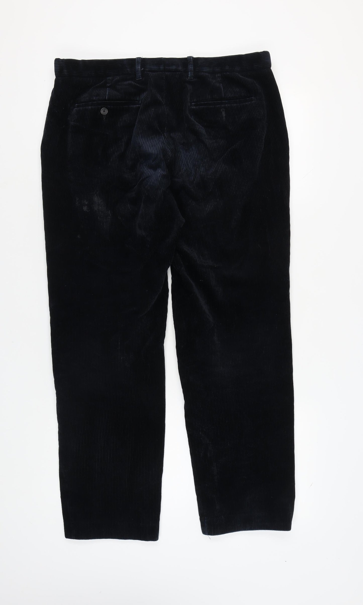 Marks and Spencer Men's Navy Corduroy Trousers, 36W