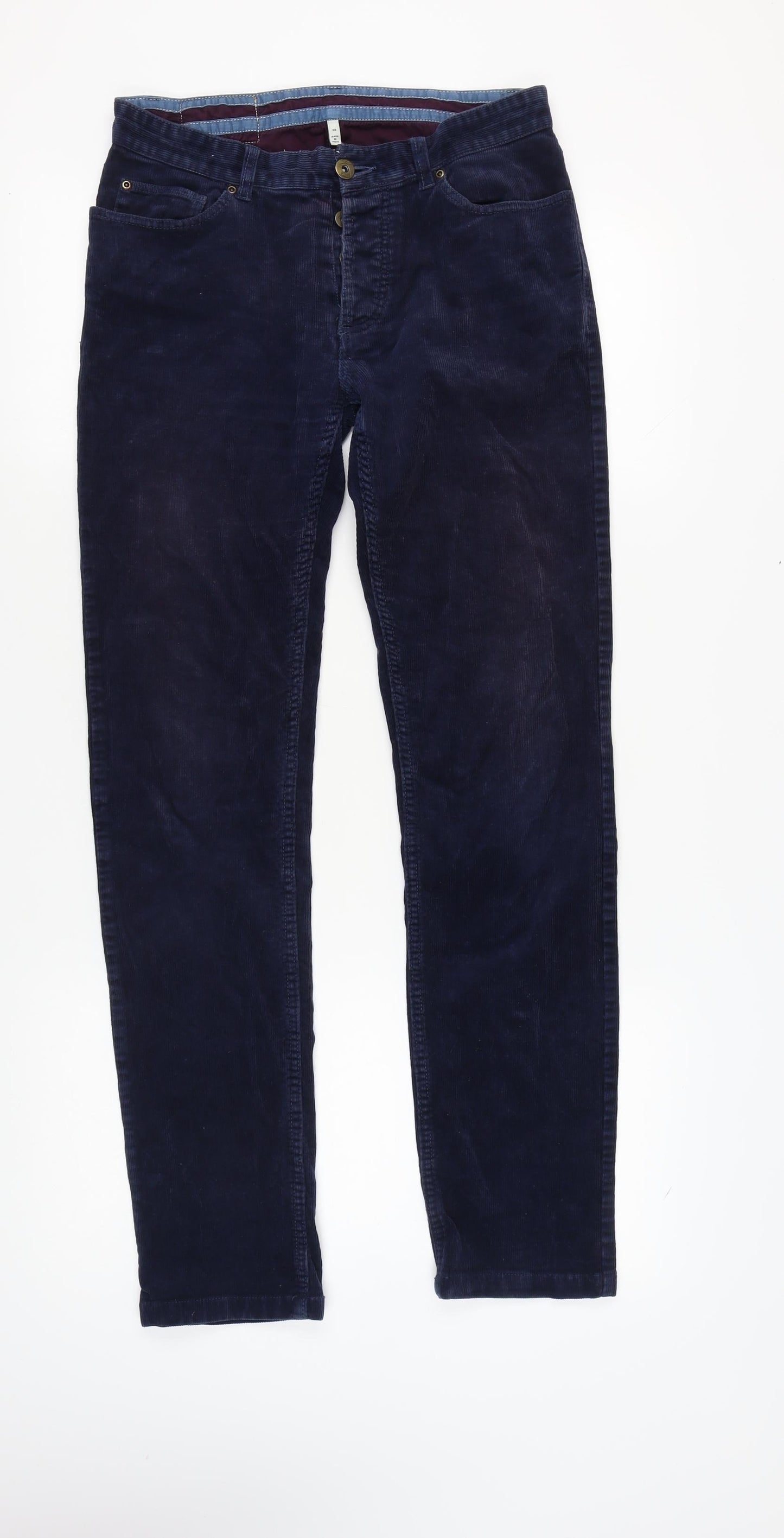 Joules Men's Blue Corduroy Trousers Size 30