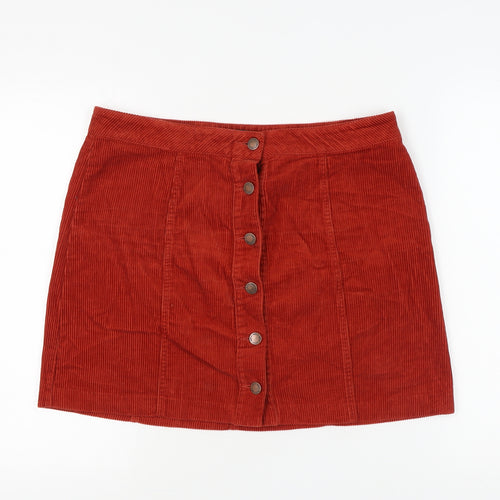 Miss Selfridge Women's Red Corduroy Skirt Size 16