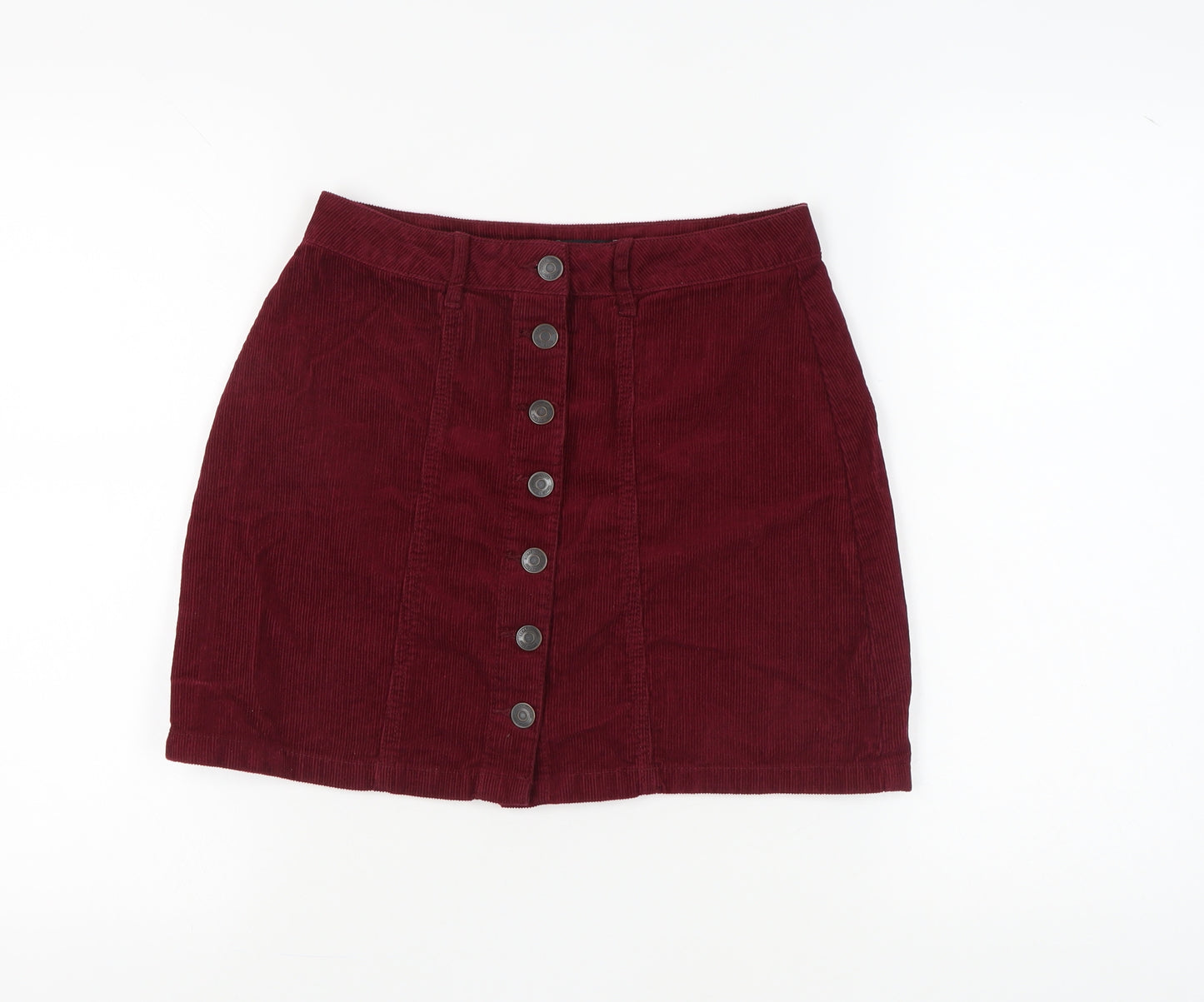 Stradivarius Women's Red Mini Corduroy Skirt, Size 10