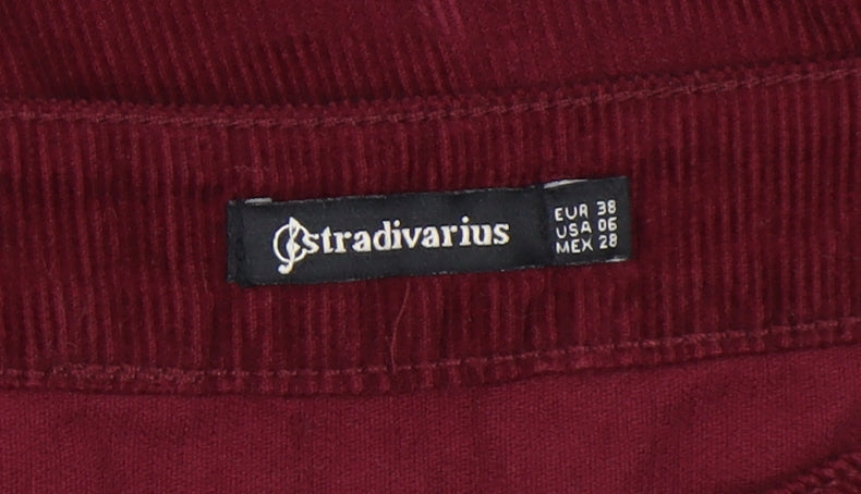 Stradivarius Women's Red Mini Corduroy Skirt, Size 10