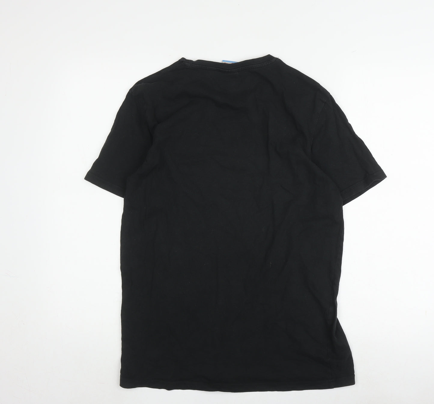 Jack & Jones Men's Black Cotton T-Shirt, Size L, Short Sleeve