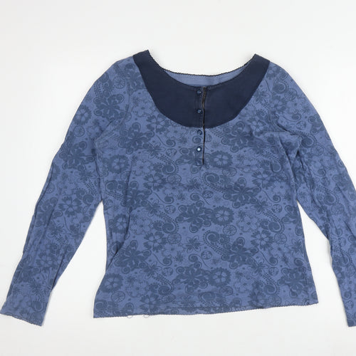 One Earth Blue Floral Women's Top Size 12