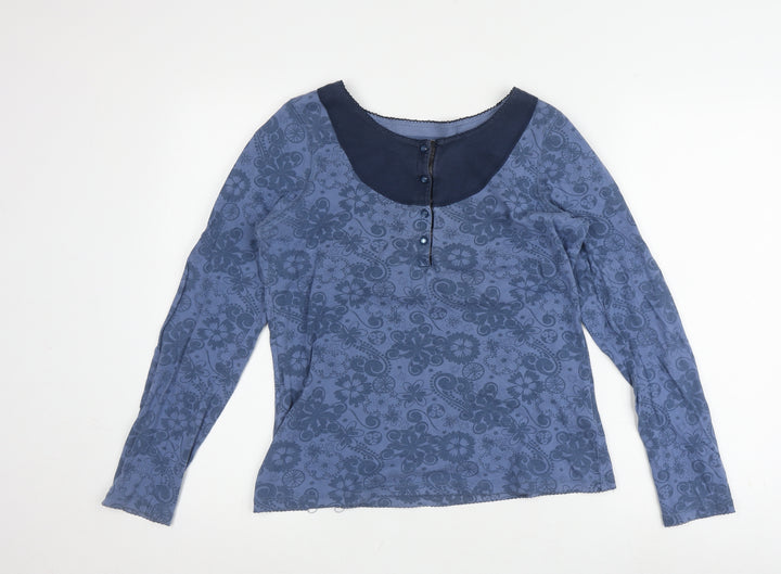 One Earth Blue Floral Women's Top Size 12