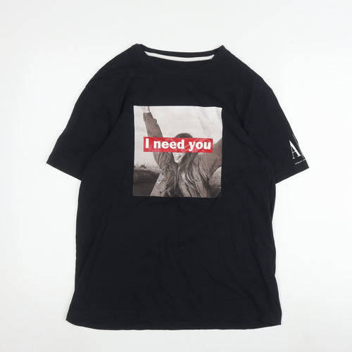 Armani Exchange Men's Black Graphic T-Shirt - Small