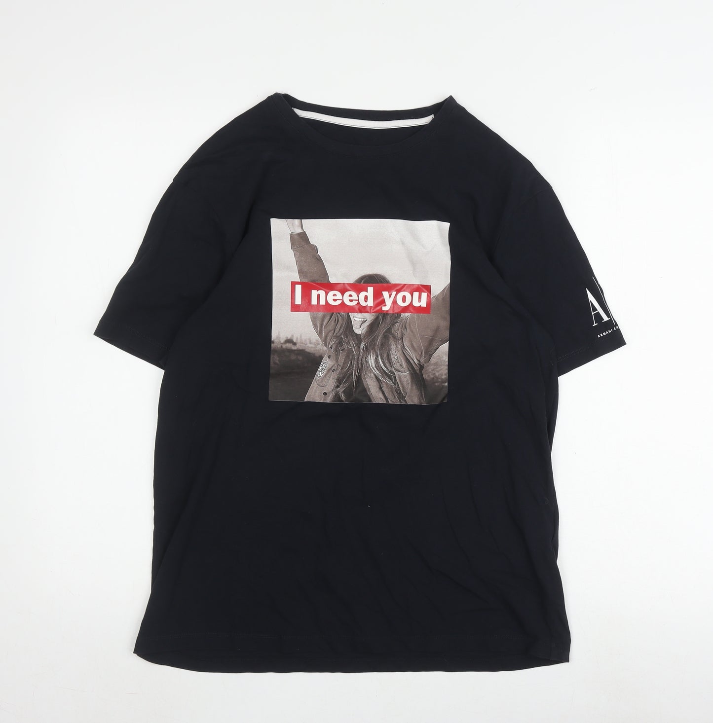 Armani Exchange Men's Black Graphic T-Shirt - Small