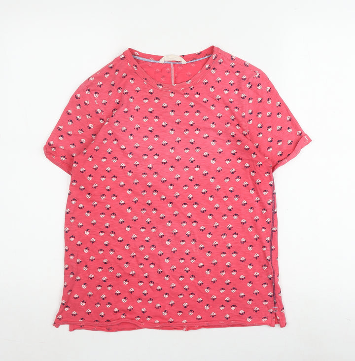 White Stuff Women's Pink Floral T-Shirt, Size 8