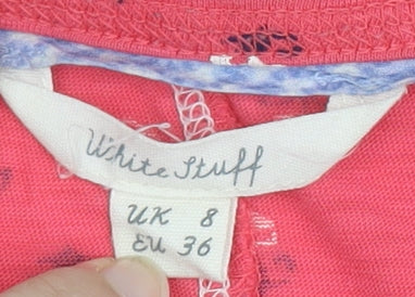 White Stuff Women's Pink Floral T-Shirt, Size 8