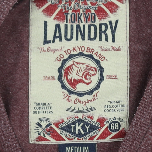 Tokyo Laundry Men’s Burgundy V-Neck T-Shirt M