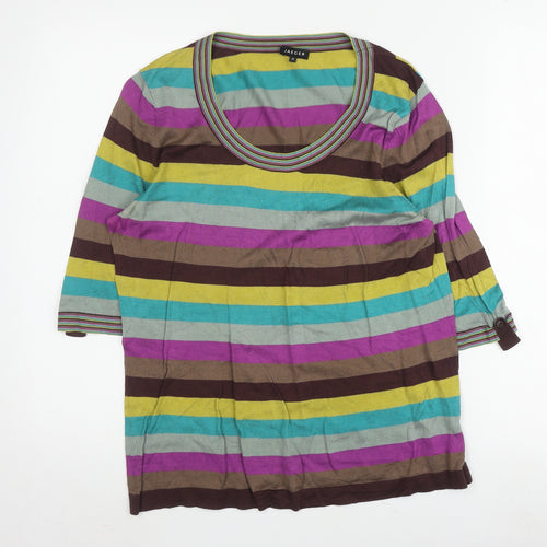 Jaeger Women's Multicoloured Striped T-Shirt, M