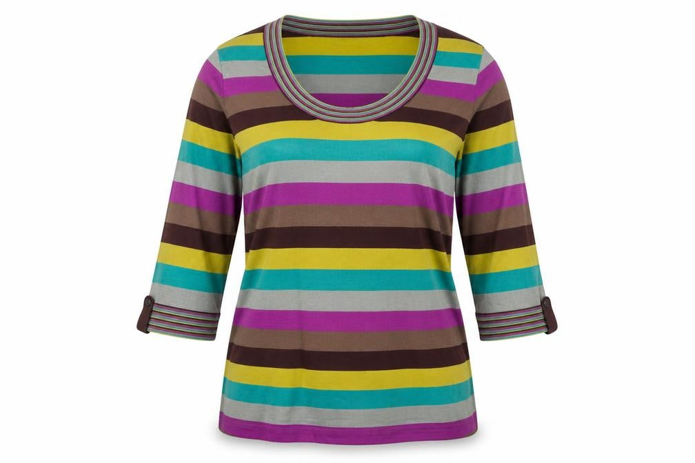 Front view of Jaeger Women's Multicoloured Striped T-Shirt, M