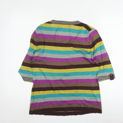 Jaeger Women's Multicoloured Striped T-Shirt, M